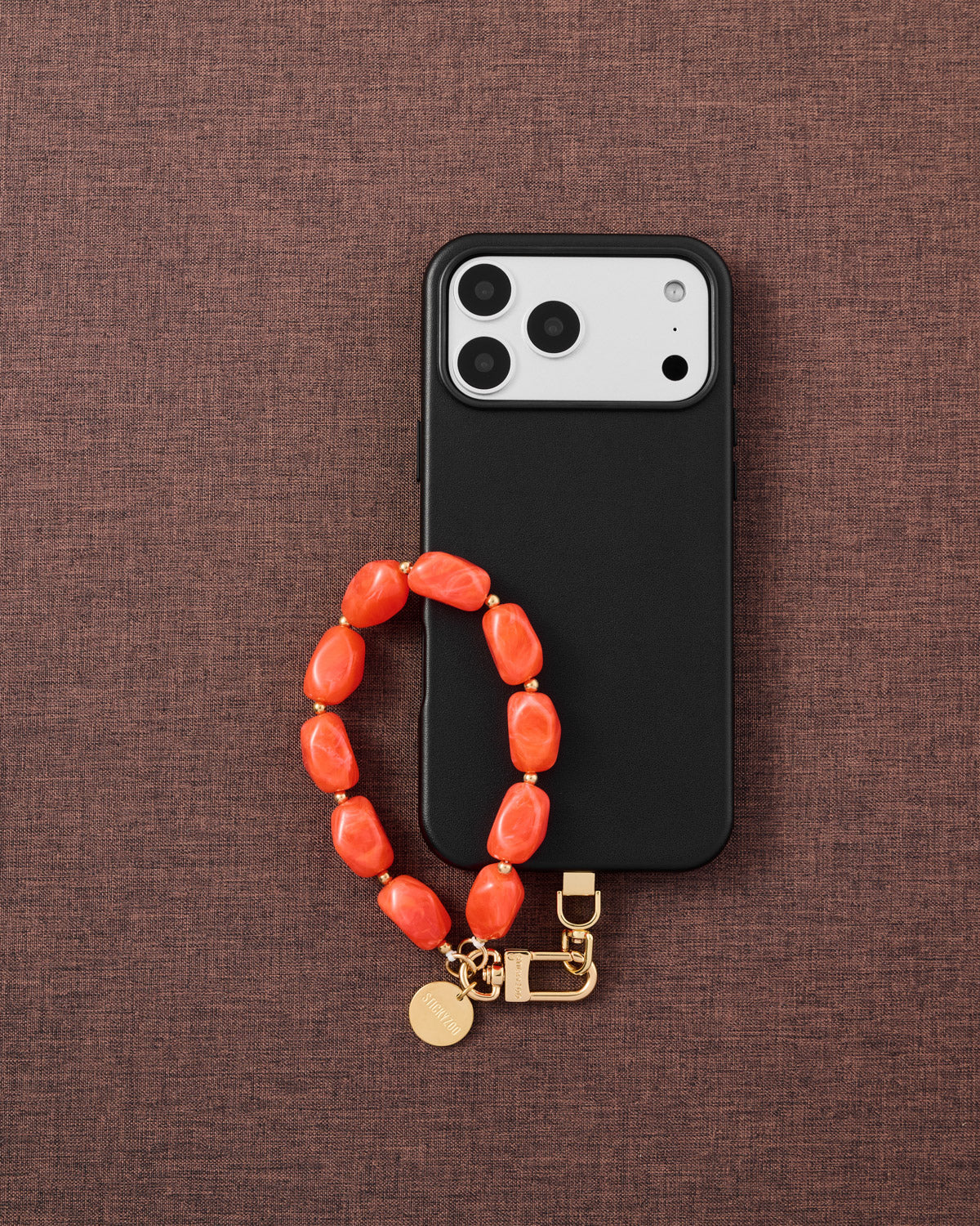 CORAL AGATE PHONE STRAP