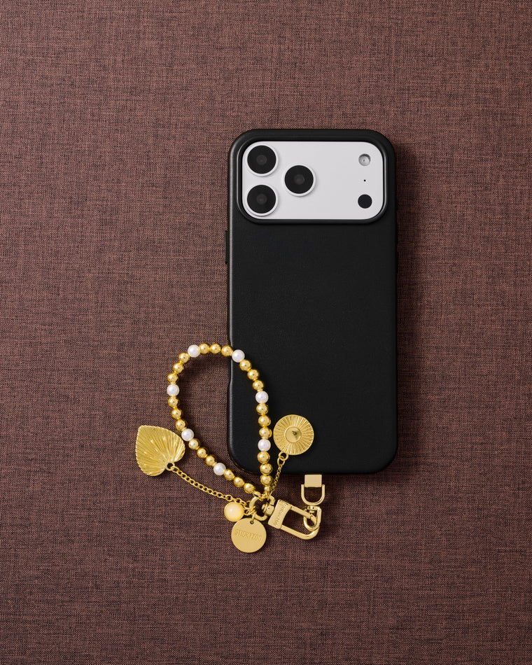 GOLDEN ORBIT PEARL PHONE STRAP