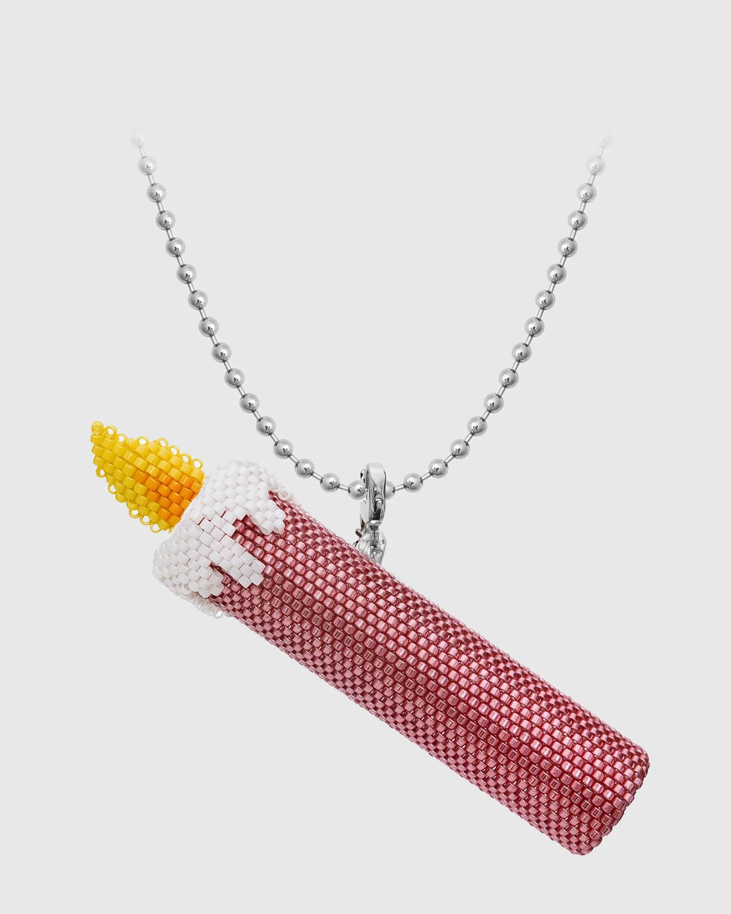 PINK CANDLE BEAD NECKLACE