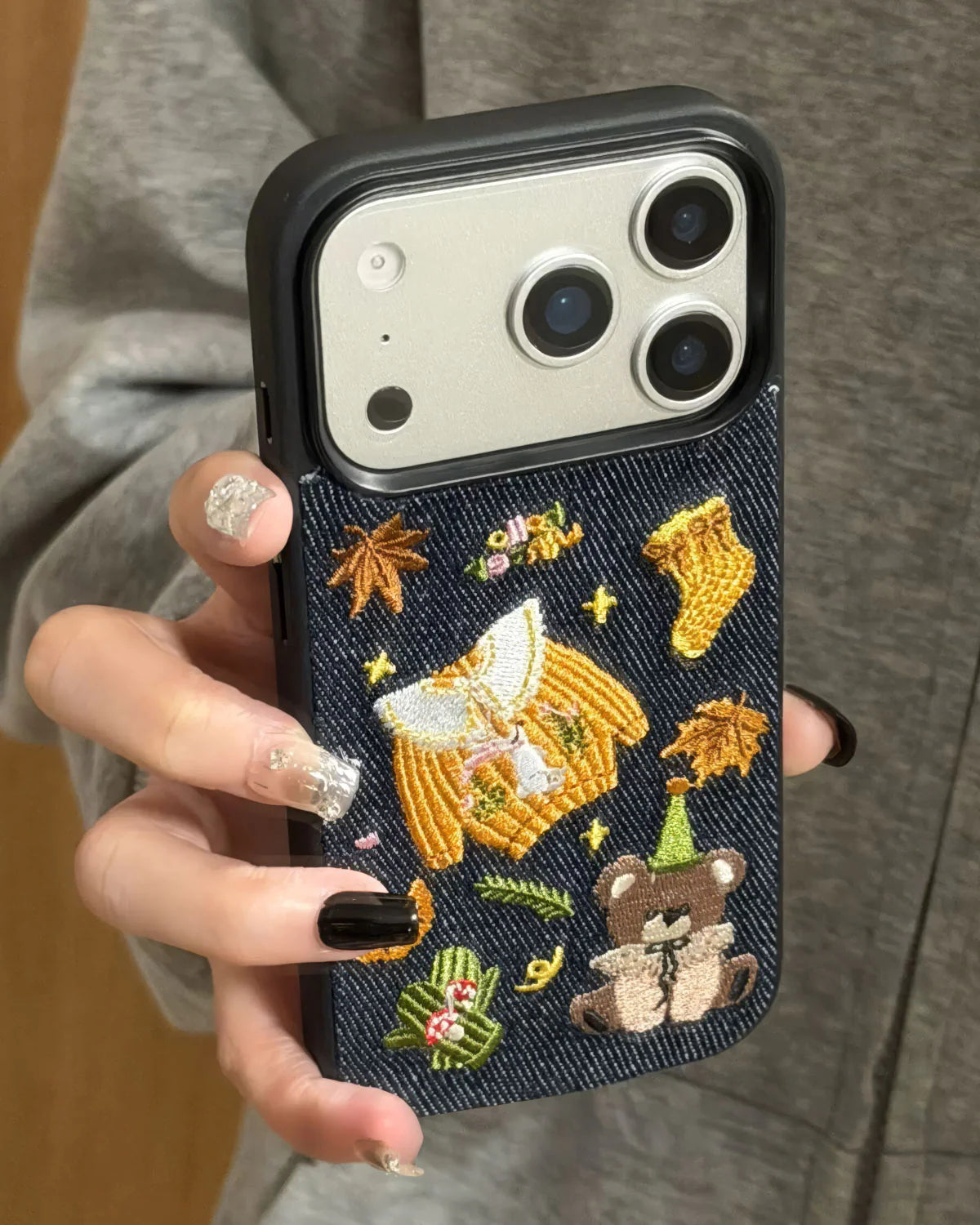 AUTUMN DENIM PATCH PHONE CASE