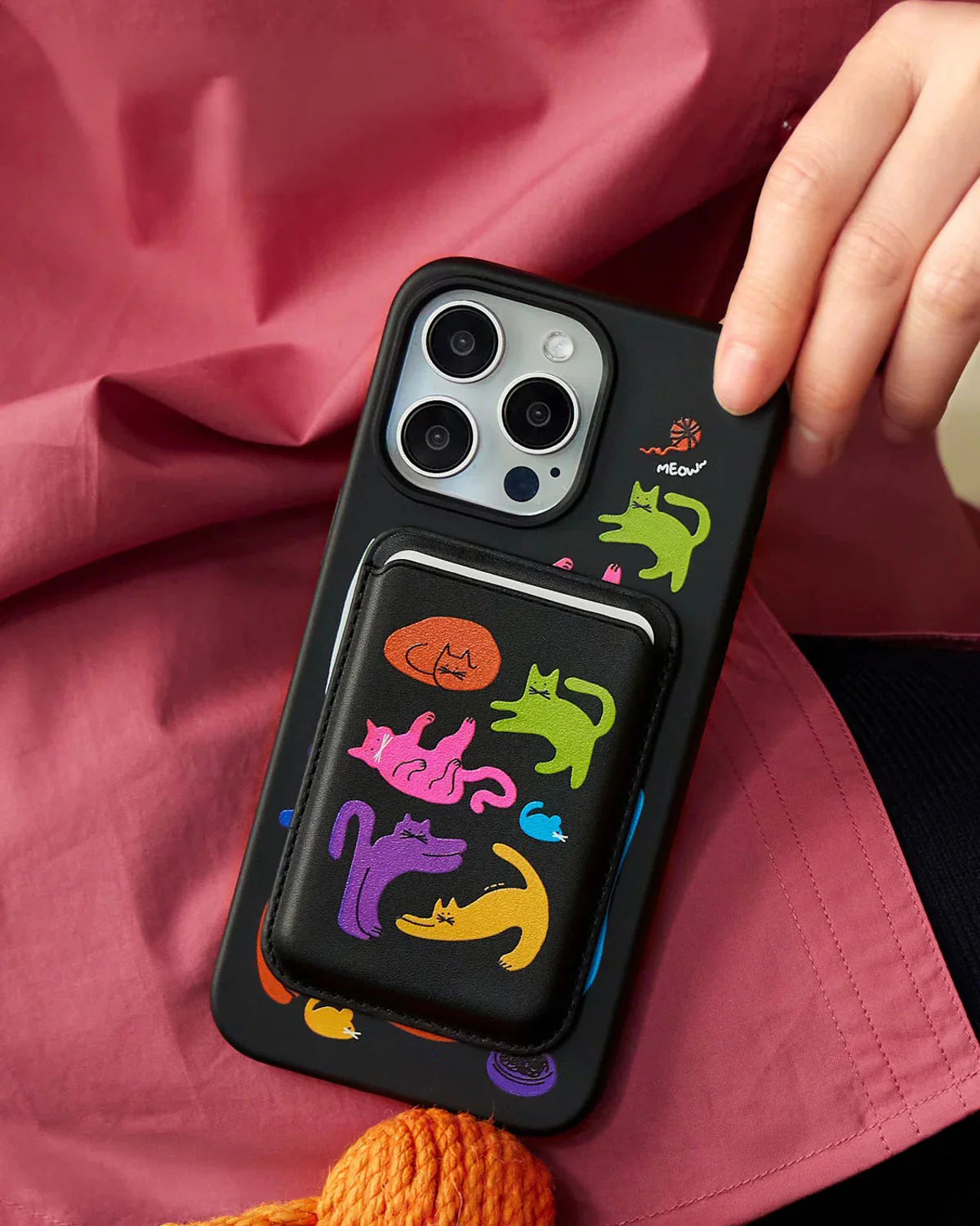 COLORFUL CATS WALLET PHONE CASE