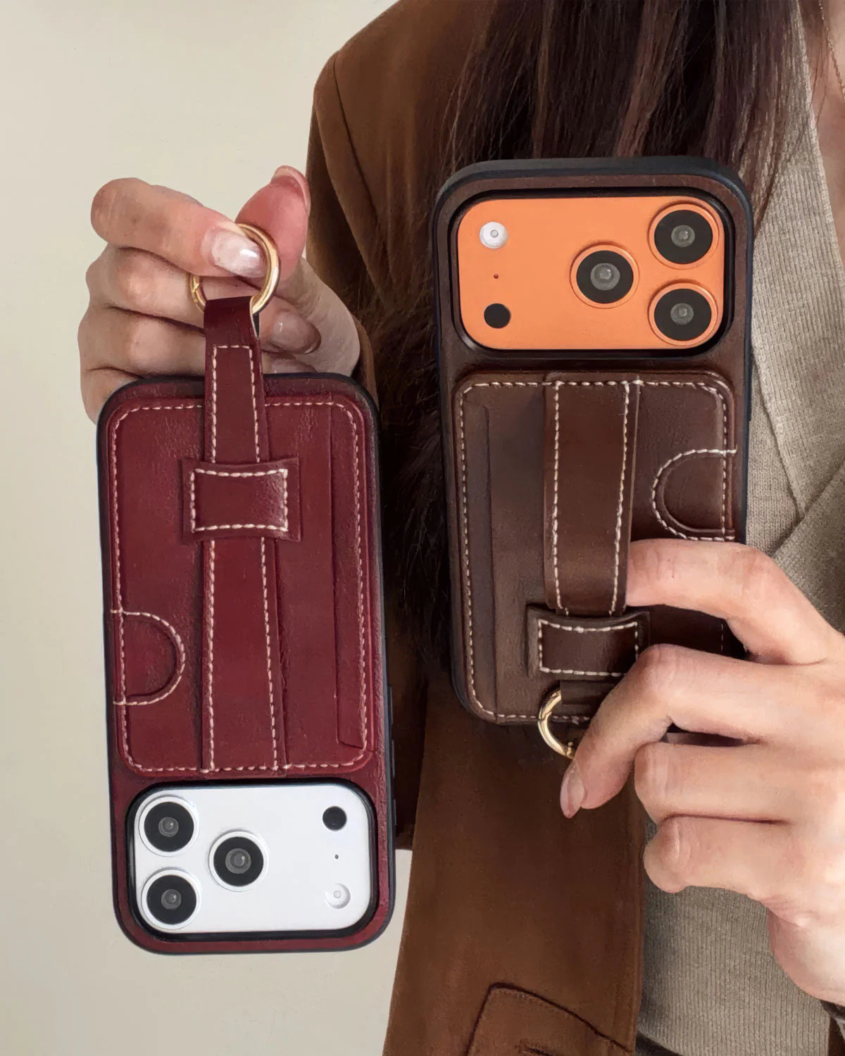 BURGUNDY WALLET STRAP PHONE CASE