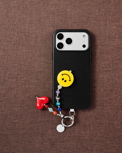 SMILEY HEART PHONE STRAP