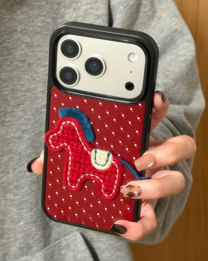 RED PONY PATCH PHONE CASE