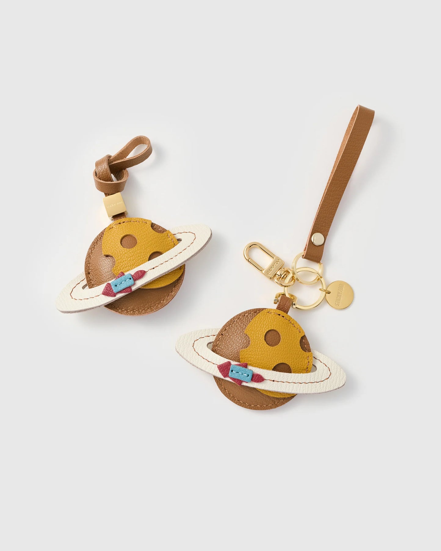 SATURN LEATHER BAG CHARM