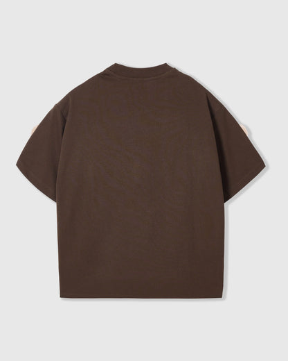 KHAKI TEDDY CHECK-EAR CHARM T-SHIRT