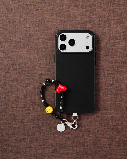 SMILEY HEART PHONE STRAP