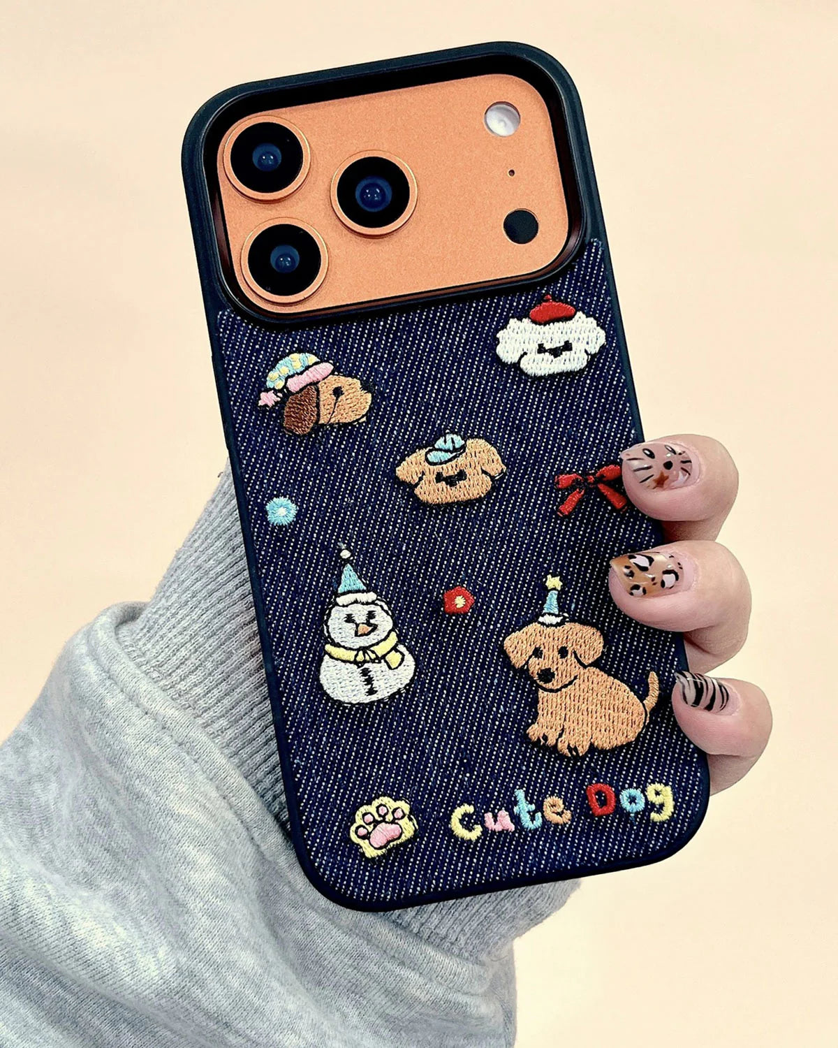 DENIM CUTE DOG PARTY Phone Case