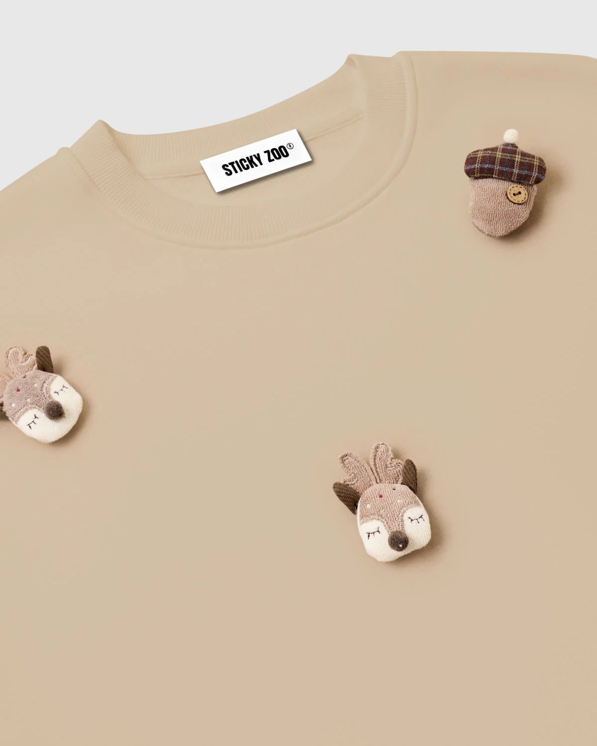 REINDEER & ACORN PLUSH SWEATSHIRT