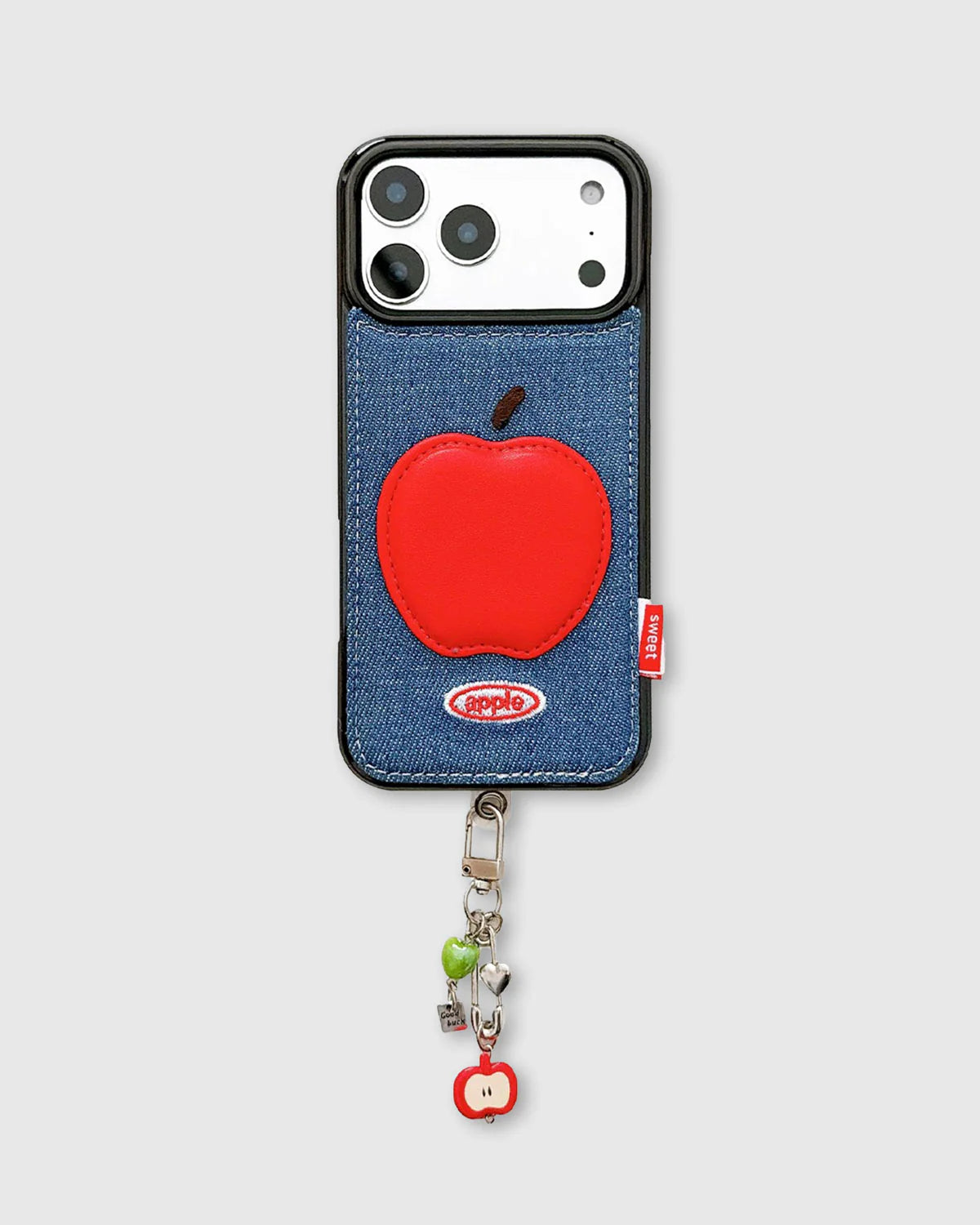 DENIM RED APPLE PATCH Phone Case