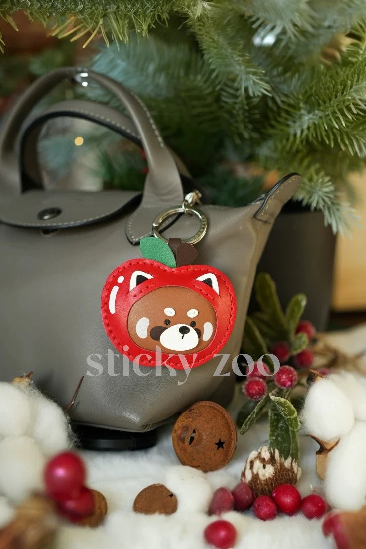 RACCOON APPLE CHRISTMAS CHARM