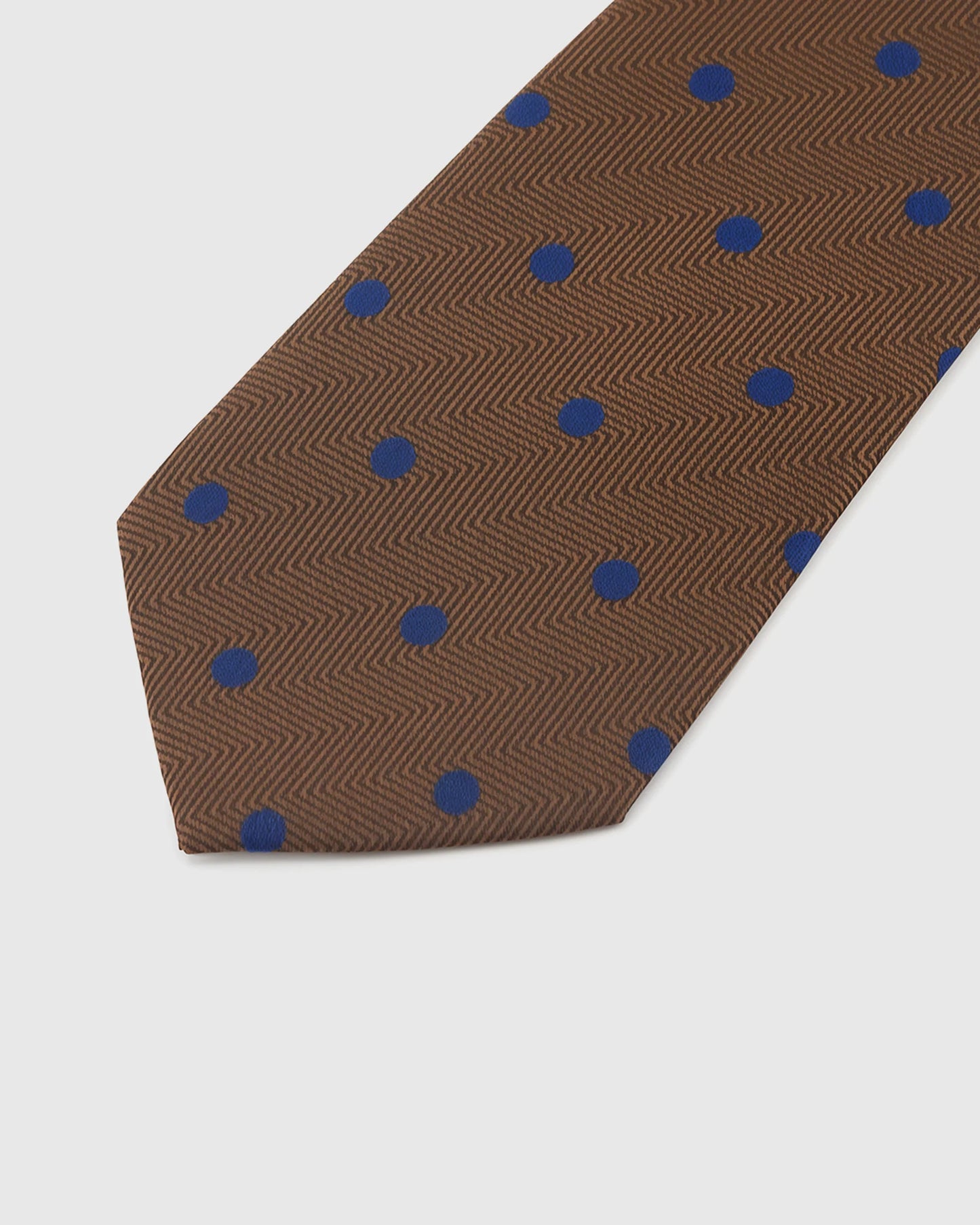 COBALT DOT HERRINGBONE TIE