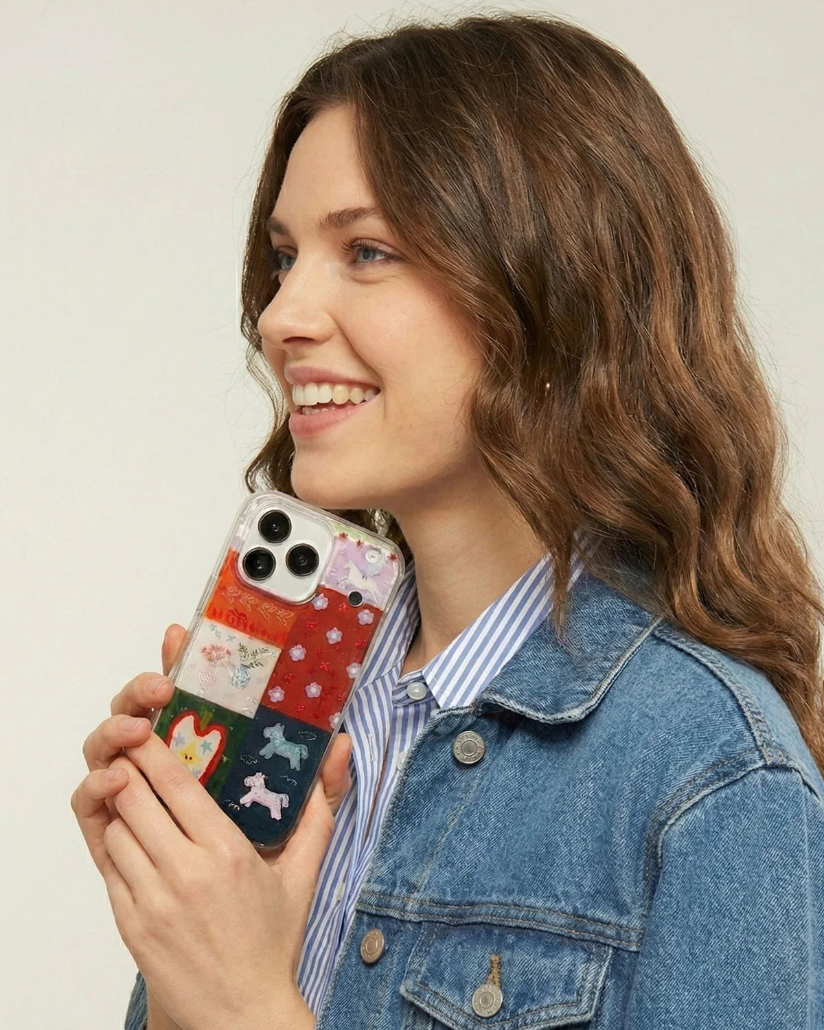 PATCHWORK CHARM PHONE CASE