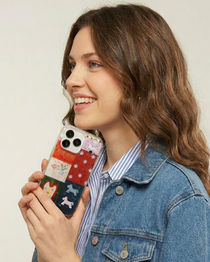 PATCHWORK CHARM PHONE CASE