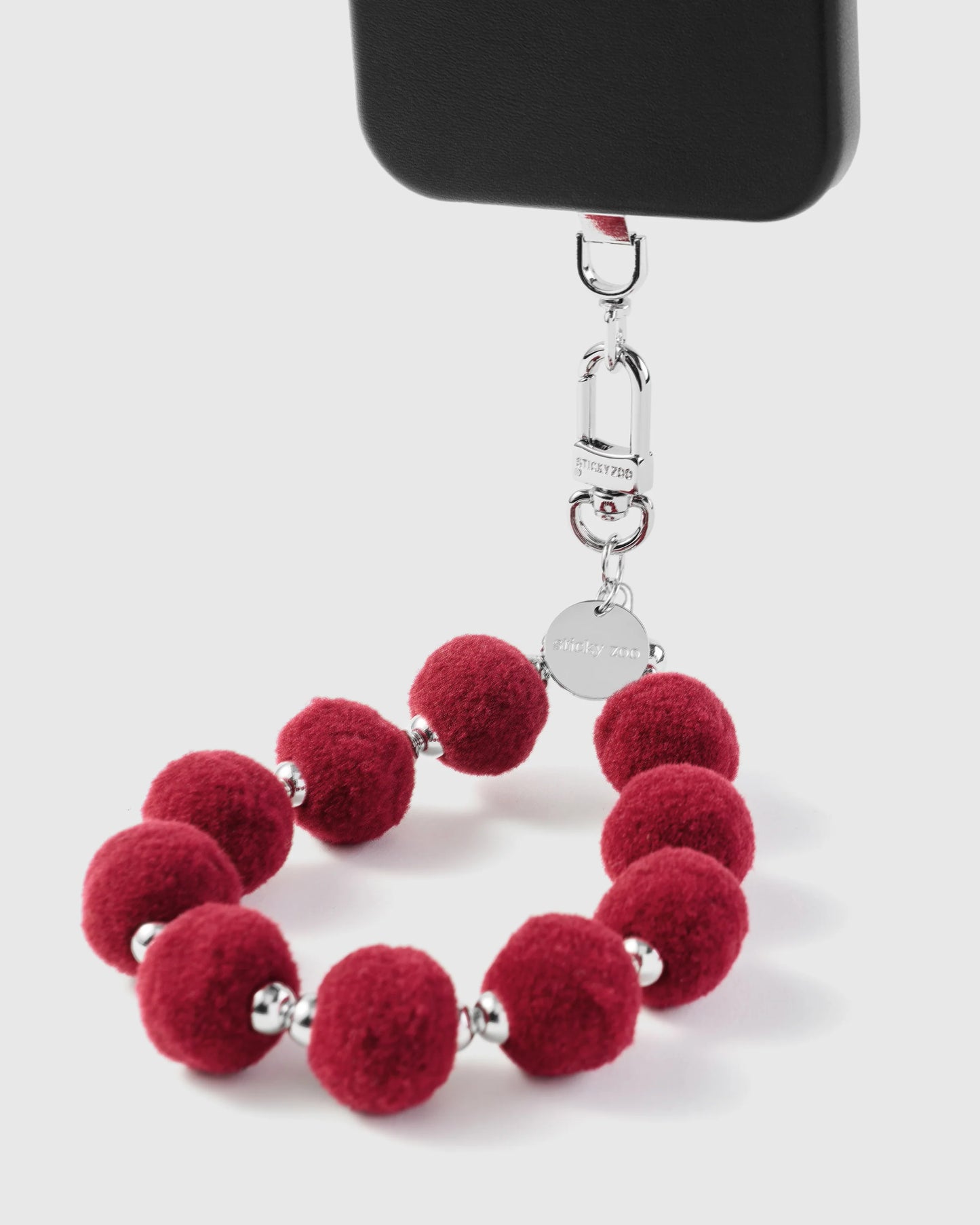 RED POM PHONE STRAP