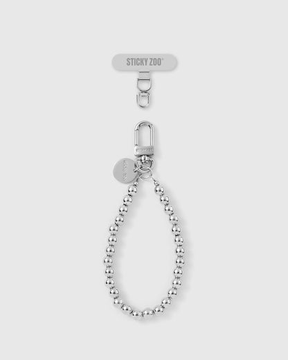 SILVER BEAD PHONE STRAP