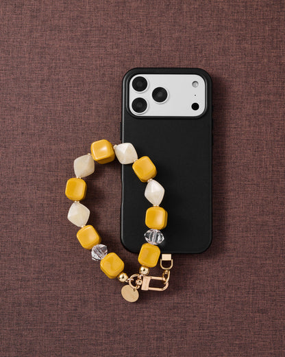 SAFFRON MARBLE MIX PHONE STRAP