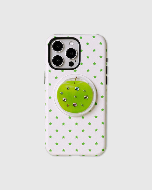 GREEN STAR APPLE PHONE CASE