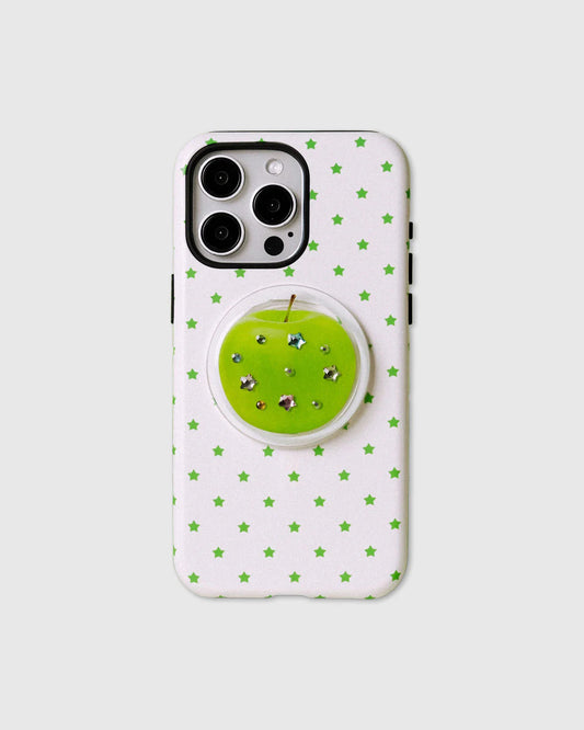 GREEN STAR APPLE PHONE CASE
