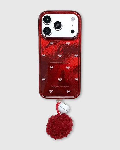 RED BOW SHINE PHONE CASE