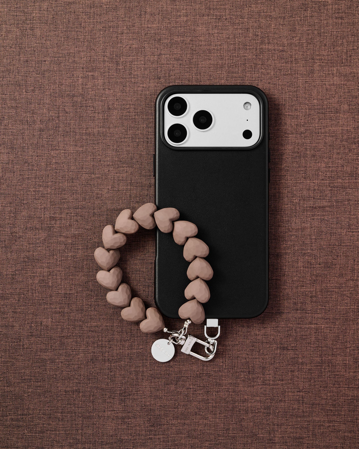 MOCHA HEART PHONE STRAP