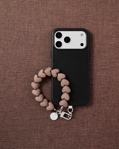 MOCHA HEART PHONE STRAP