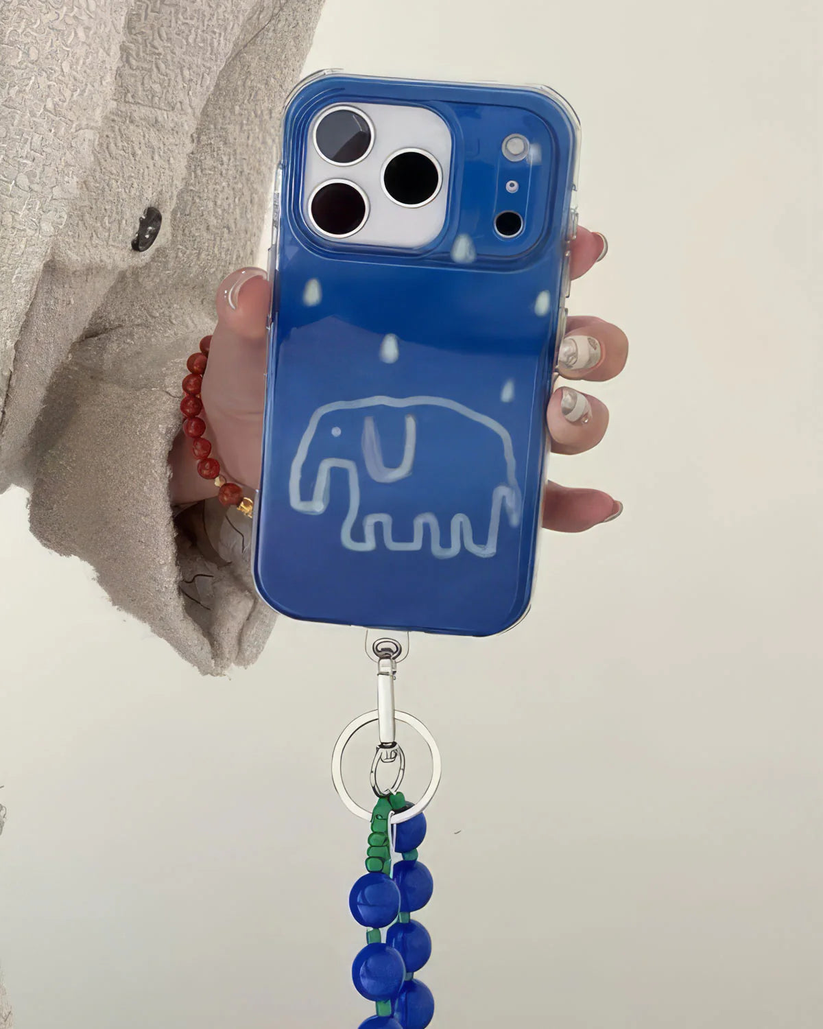 BLUE ELEPHANT STRAP PHONE CASE