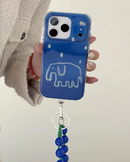 BLUE ELEPHANT STRAP PHONE CASE