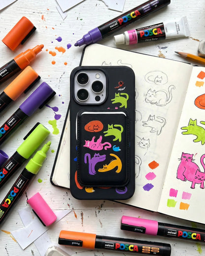 COLORFUL CATS WALLET PHONE CASE