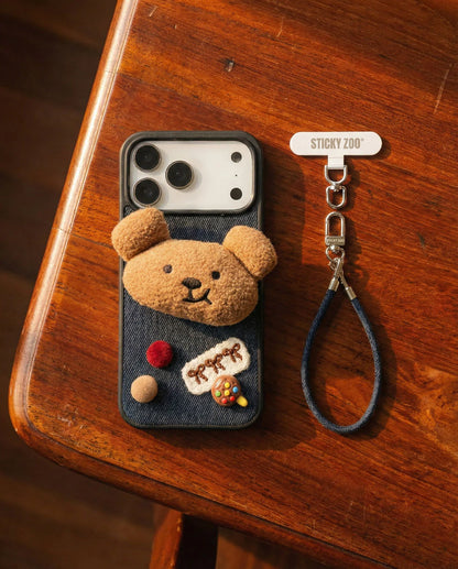 DENIM TEDDY PATCH Phone Case