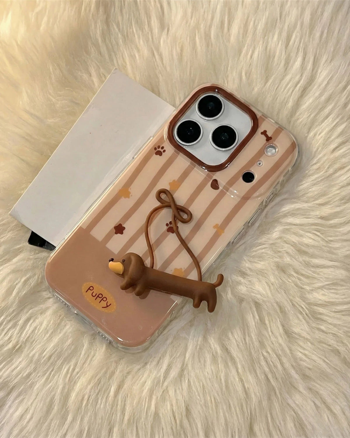 PLAID PUP BOW PHONE CASE