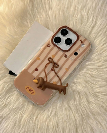 PLAID PUP BOW PHONE CASE