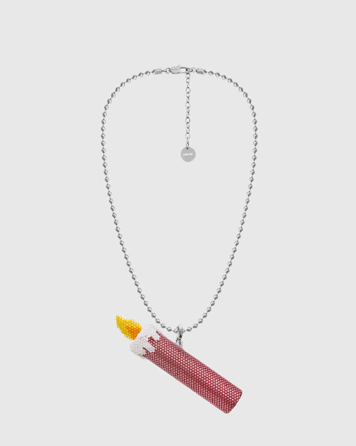 PINK CANDLE BEAD NECKLACE