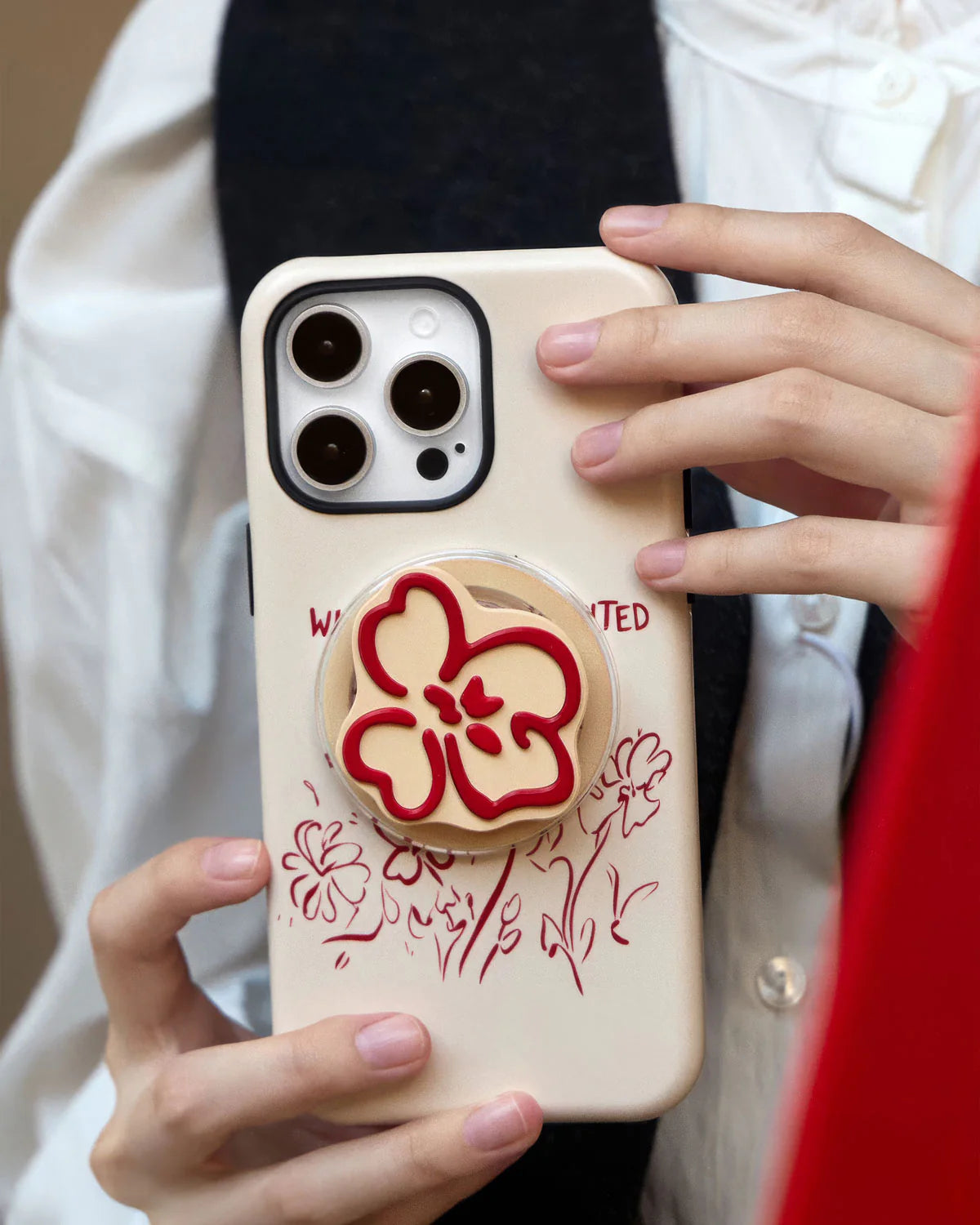 FLORAL CLOVER GRIP PHONE CASE