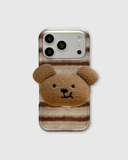 PLUSH BEAR STRIPE PHONE CASE