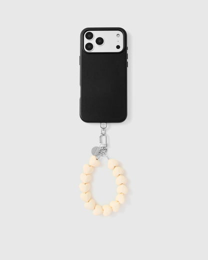 CREAM HEART PHONE STRAP