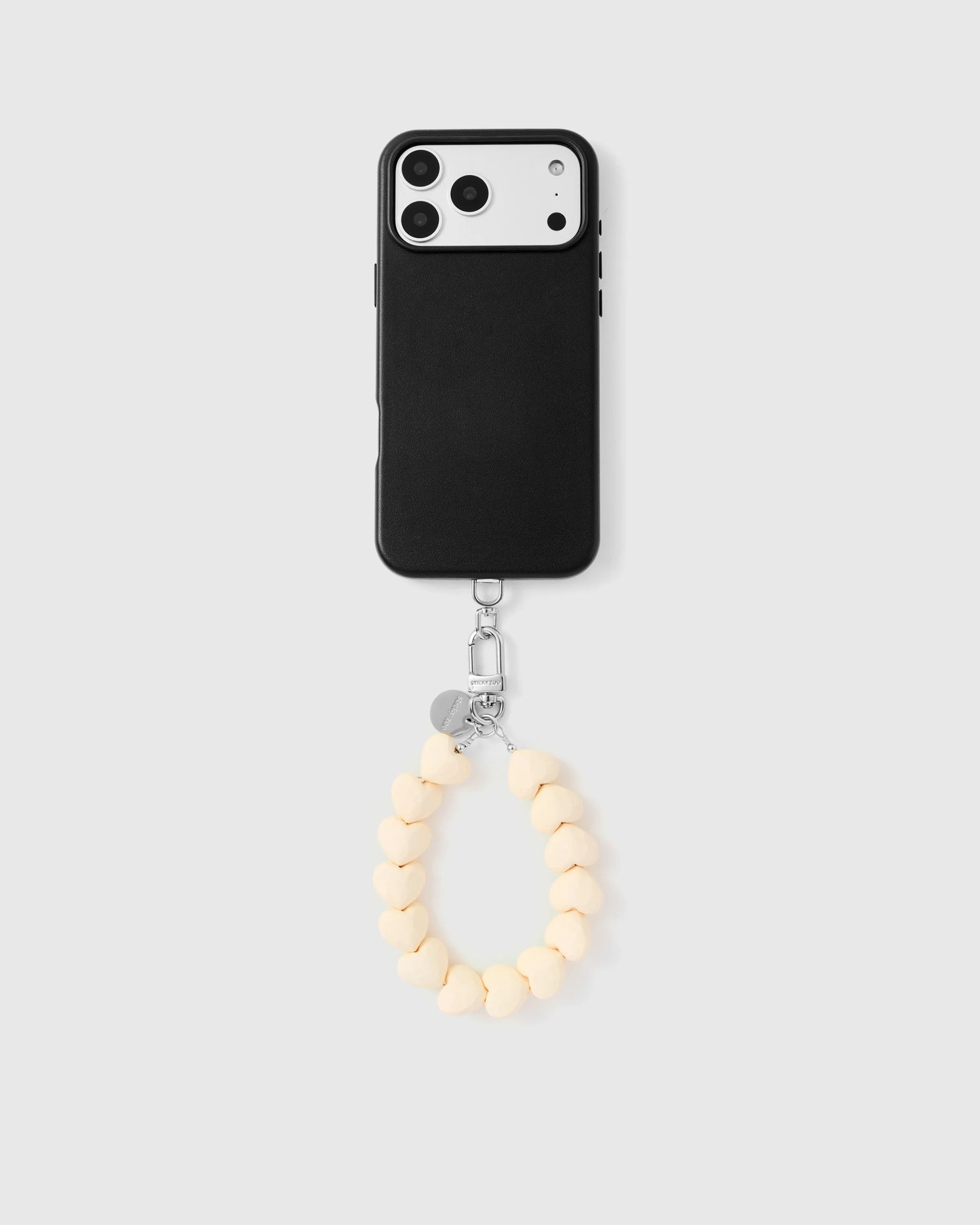 CREAM HEART PHONE STRAP