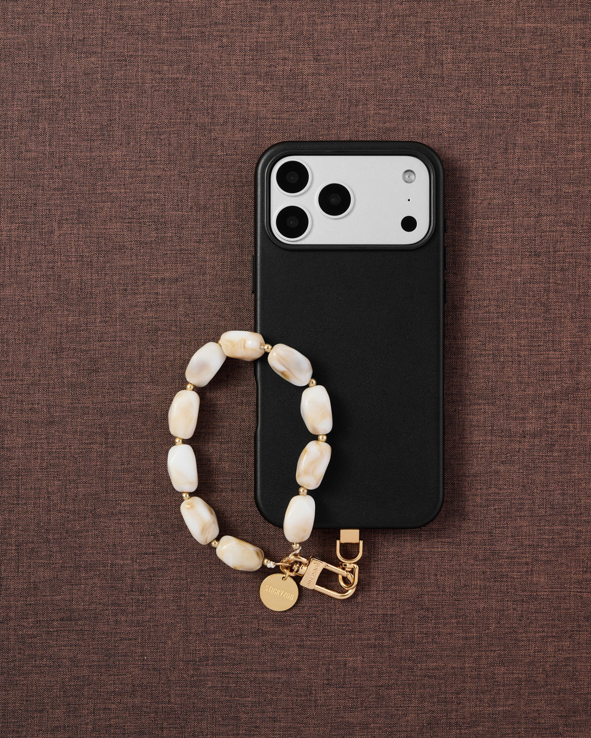 IVORY MARBLE PHONE STRAP