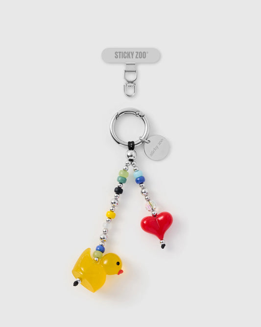 TANGERINE DUCK HEART PHONE STRAP