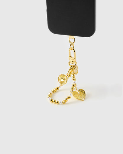 GOLDEN ORBIT PEARL PHONE STRAP
