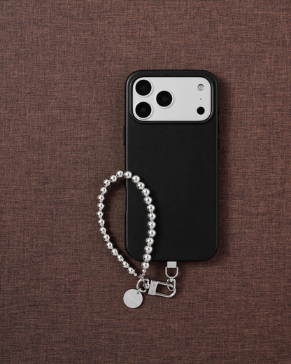 SILVER BEAD PHONE STRAP