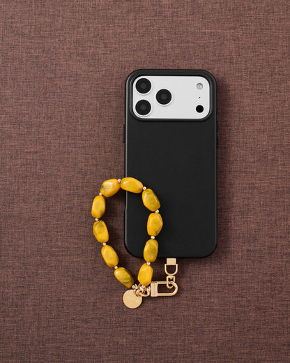 SAFFRON AGATE PHONE STRAP