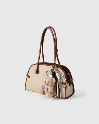 TEDDY BEAR PEARL HEART STACK CHARM