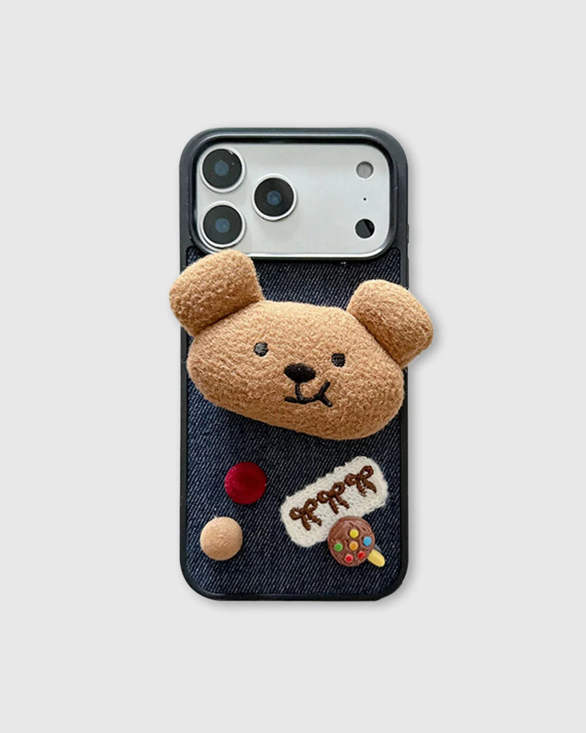 DENIM TEDDY PATCH Phone Case