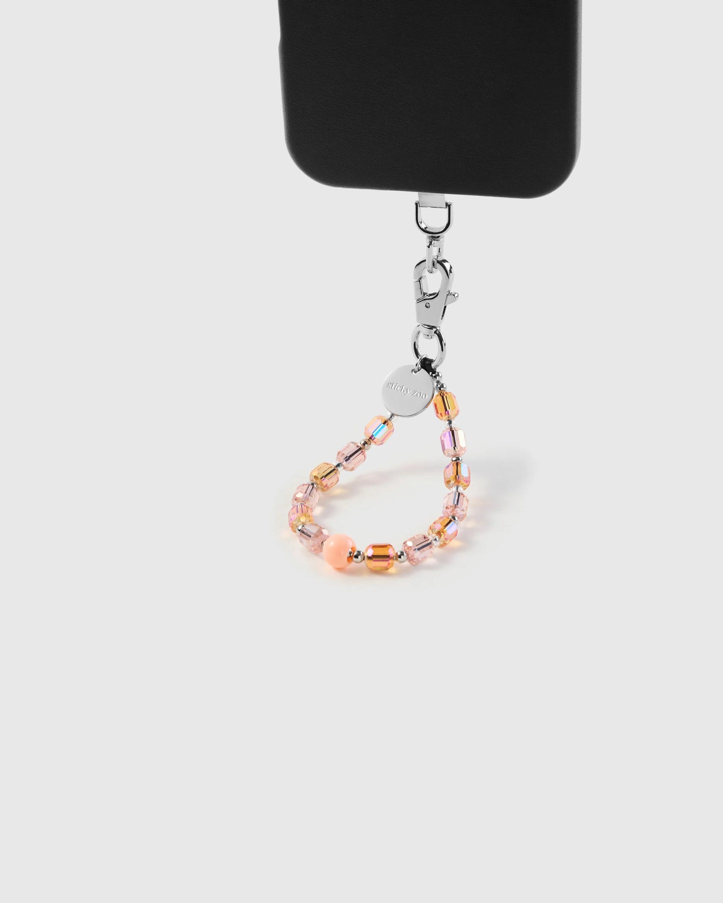 PEACH CRYSTAL PHONE STRAP