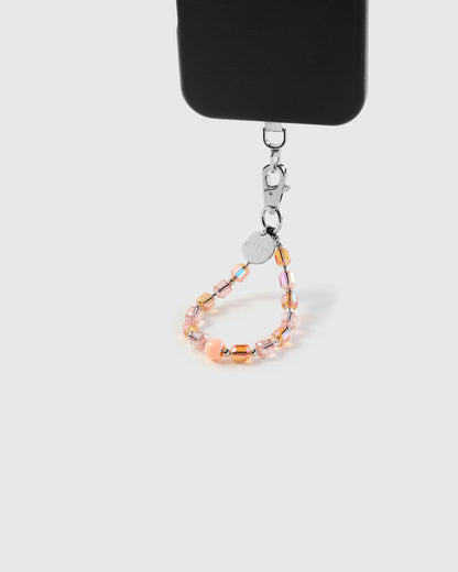 PEACH CRYSTAL PHONE STRAP