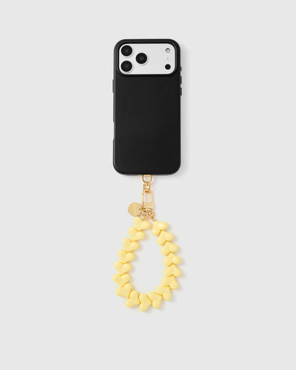 YELLOW HEART PHONE STRAP