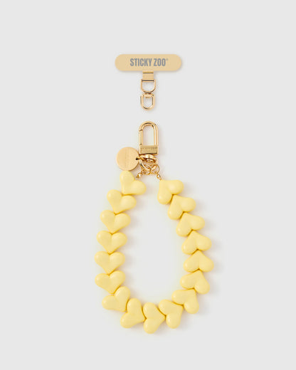 YELLOW HEART PHONE STRAP