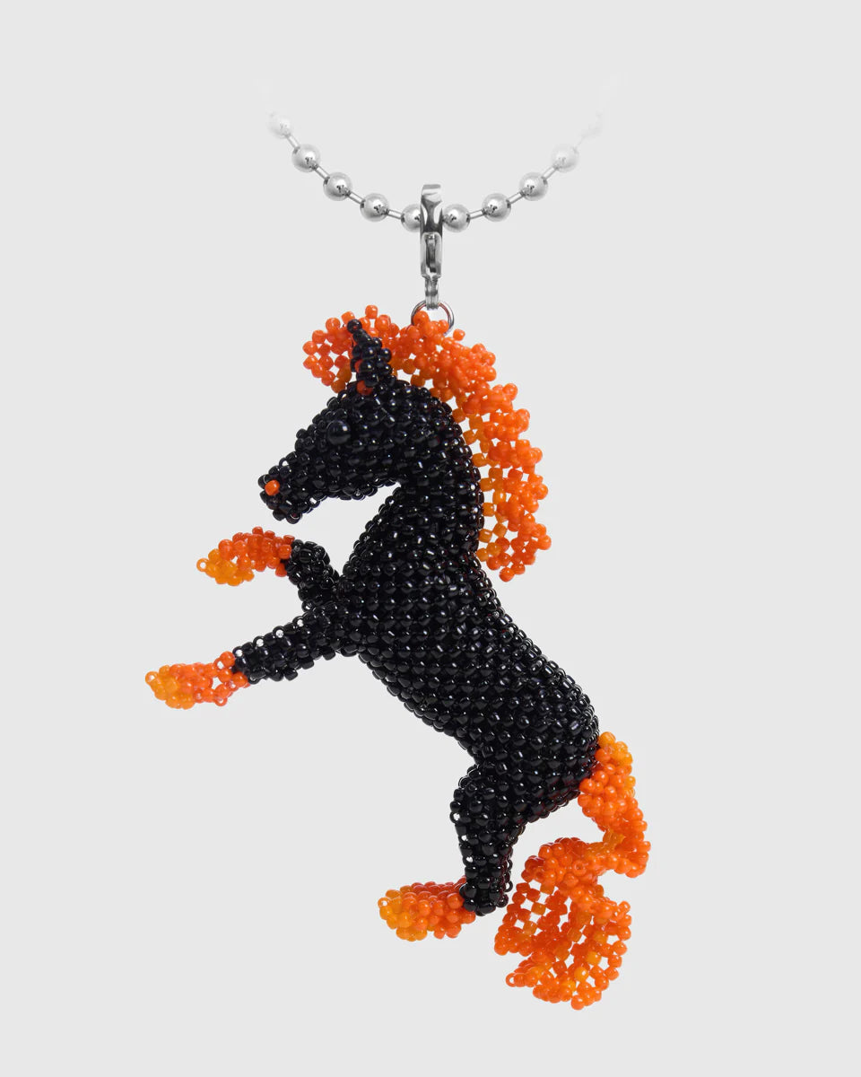 BLACK HORSE BEAD NECKLACE