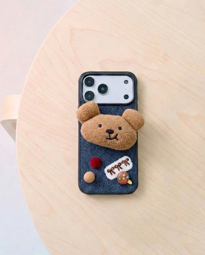 DENIM TEDDY PATCH Phone Case